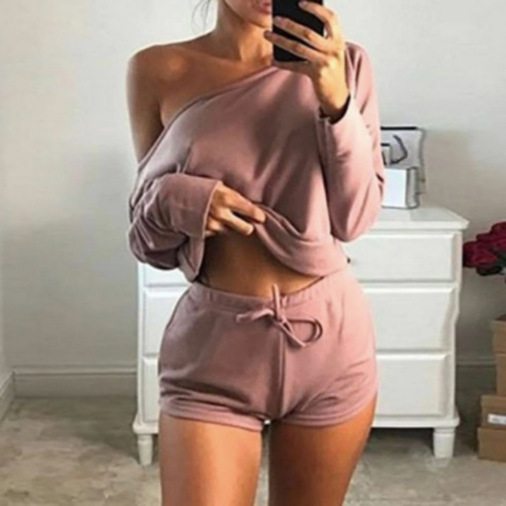 Two Piece Lounge Set - Keep Me Company Short Set